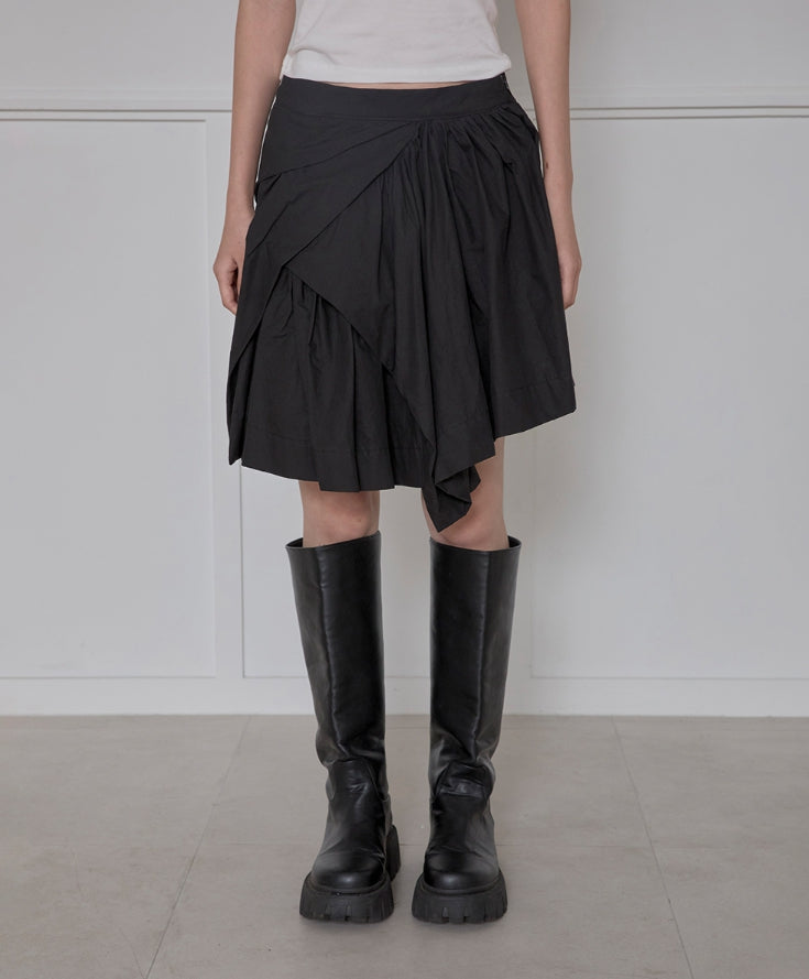 FLAREUP(フレアアップ) - アシンメトリードレープレイヤードスカート