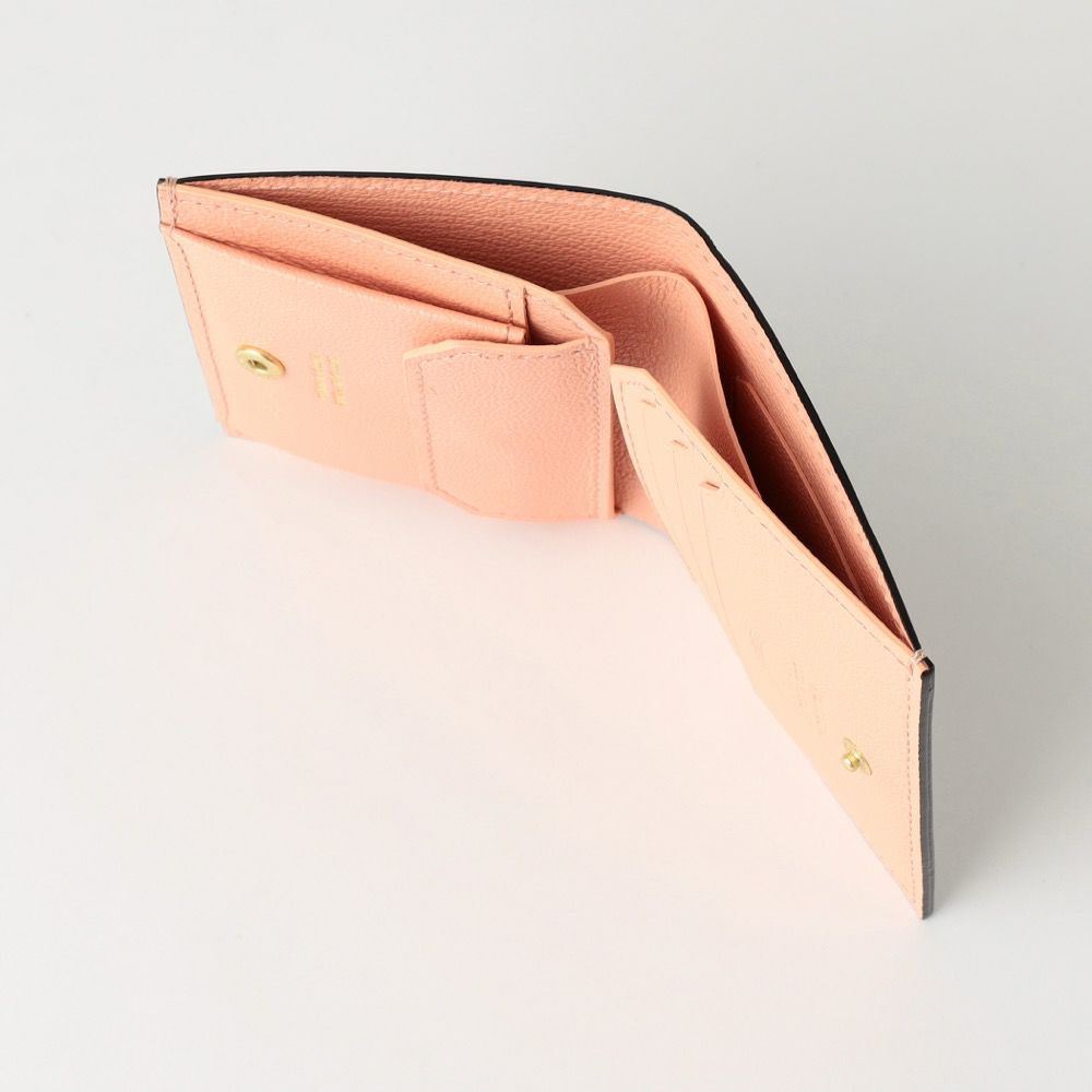 スナップタイプ二つ折りミニウォレット BEIGE*PINK | ラルコバレーノ