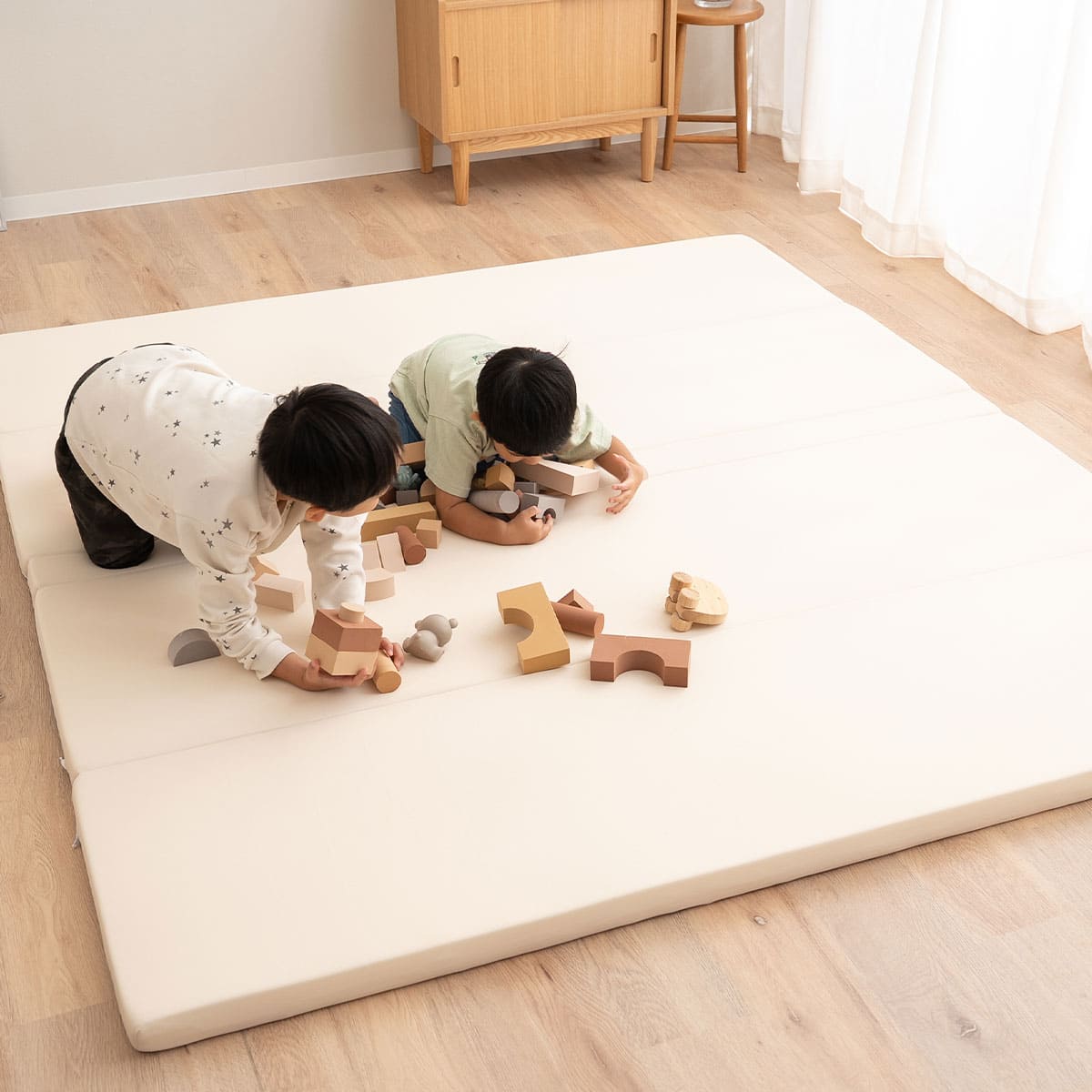 プレイマット シームレス 折りたたみ 140 180 200 大判 撥水 ベビー