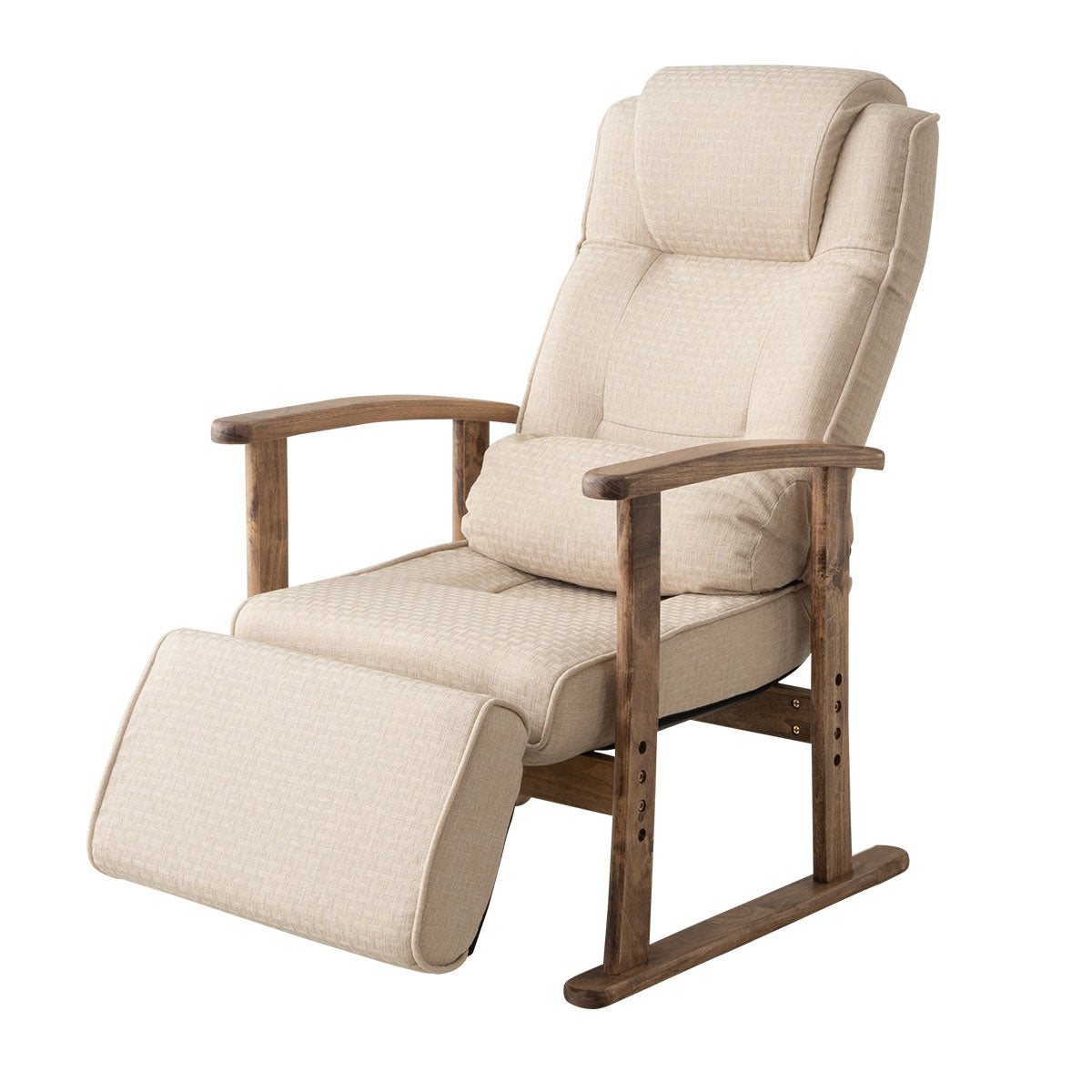 ポケットコイル 高座椅子 「かなた」 調節できるオットマン付き 無段階