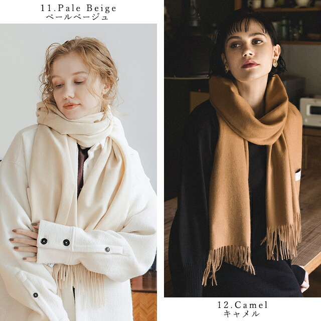 カシミヤ 100% ストール カシミア 大判 厚手 レディース 無地 単色