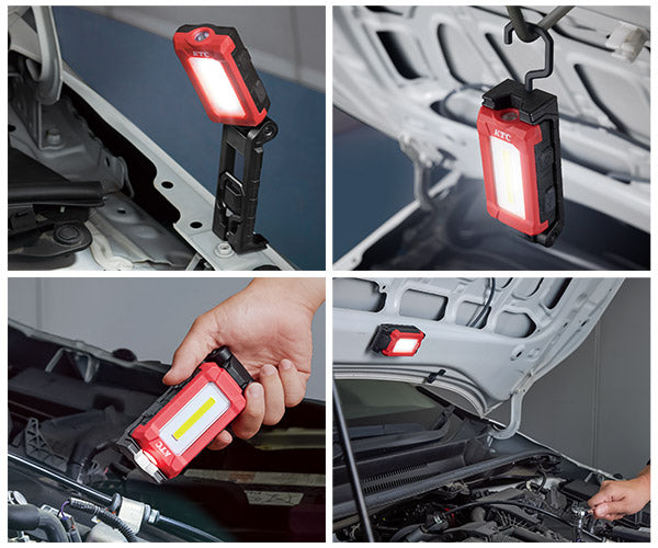 KTC 充電式LED折りたたみライト 600lm／IP65／マグネット＆フック付き