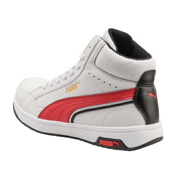 本麒麟さま PUMA 安全靴 ホワイト/レッド ベルクロ 本麒麟さま PUMA