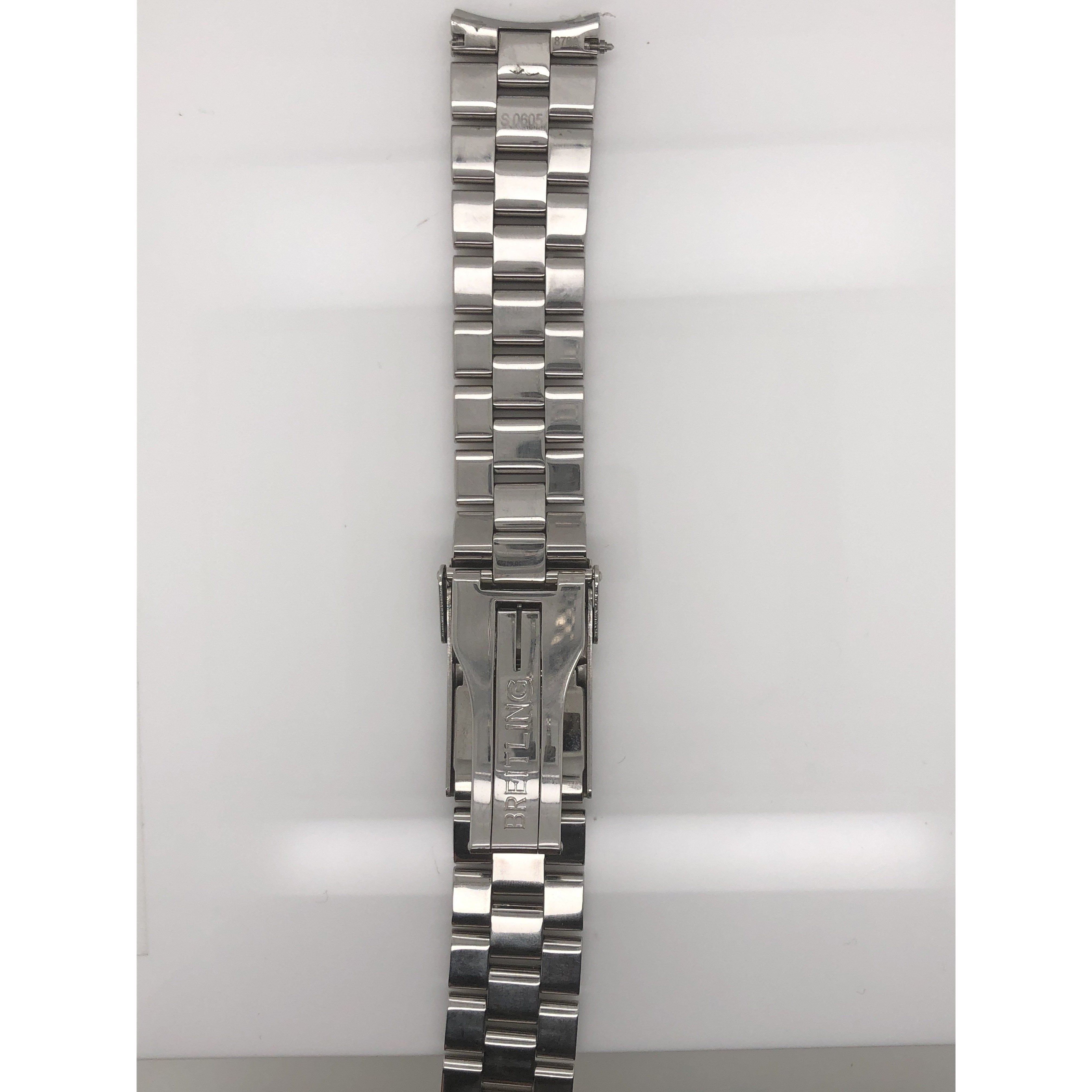Breitling Silver Stainless Steel Strap Deployment Buckle 20-18 mm
