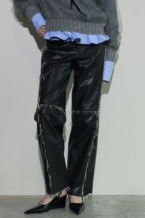 MAISON SPECIAL(メゾンスペシャル)｜faux Leather Cut Off Pants