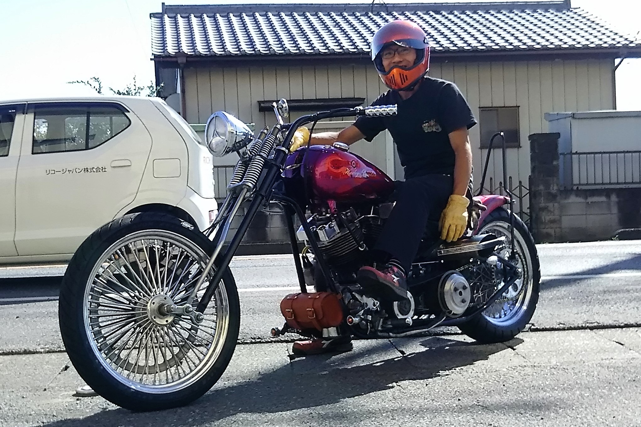 コヨーテタンクを利用したショベルチョッパーの初エンジン始動記念日