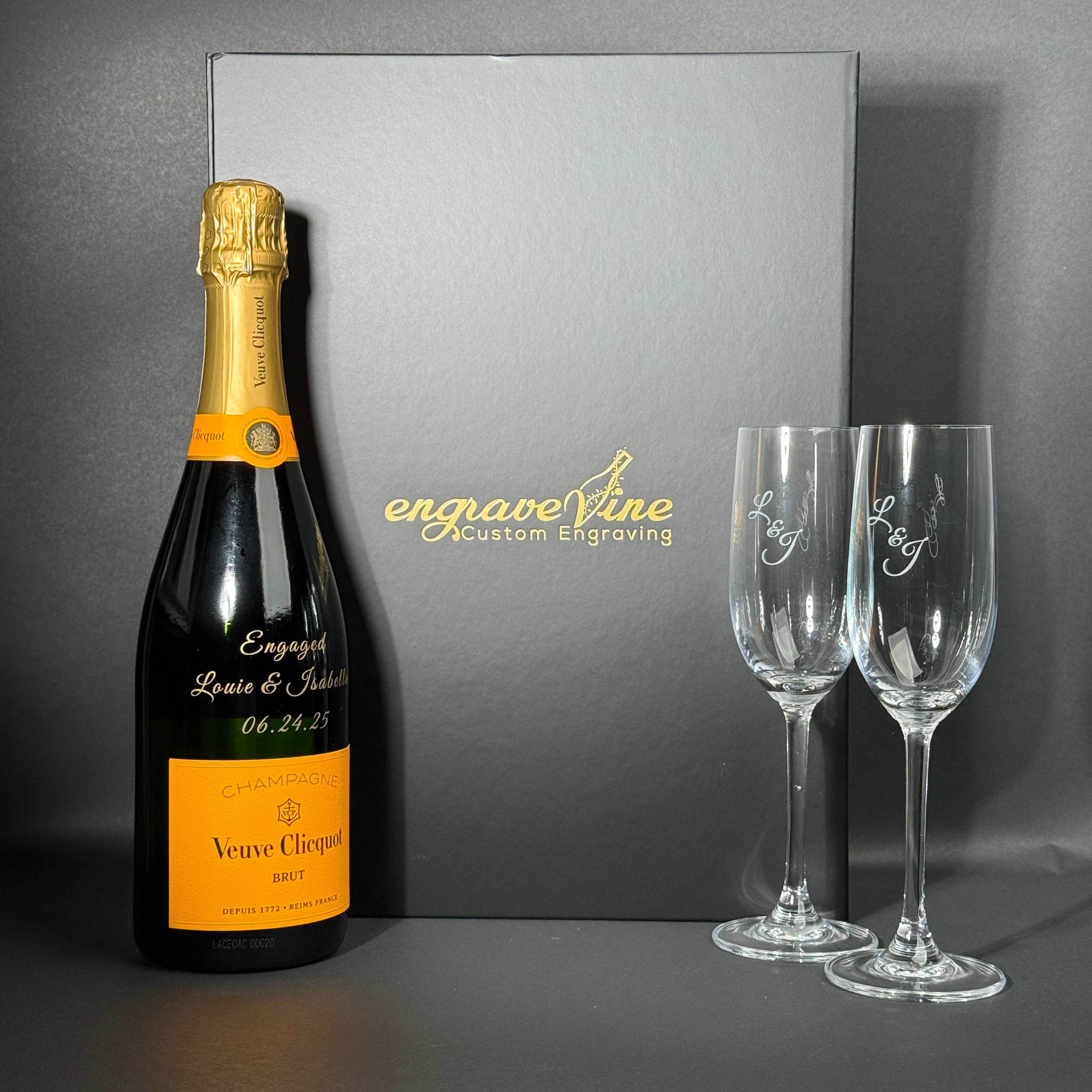Veuve Clicquot & Perrier Jouët シャンパンセット Engraved Perrier