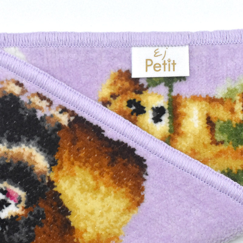 日本製 ダックスフンド チワックス シェニール織 ハンカチ 23cm