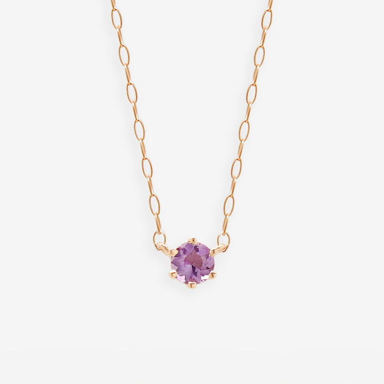 WEB限定】2月誕生石 K18 ピンクゴールド アメジスト ネックレス（0351