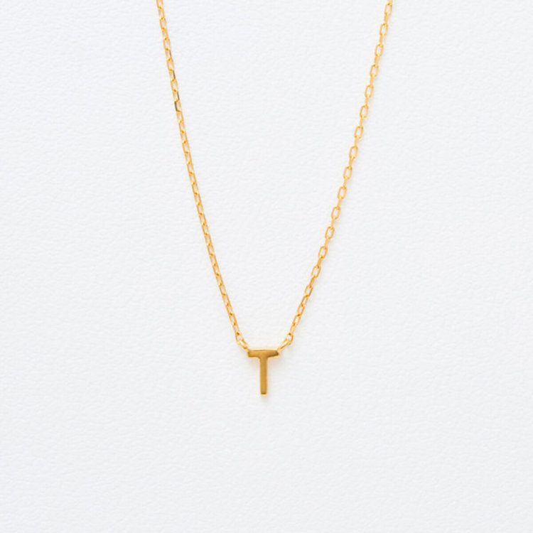 K18 イエローゴールド イニシャル ネックレス（T）（0304-2568-0019