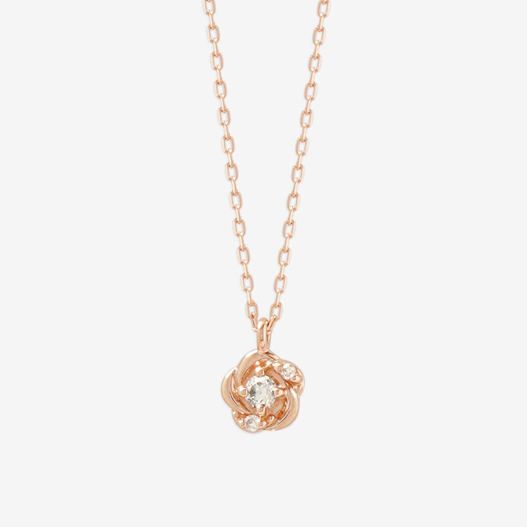 WEB限定】K10 ピンクゴールド ダイヤモンド フラワー ネックレス（0442