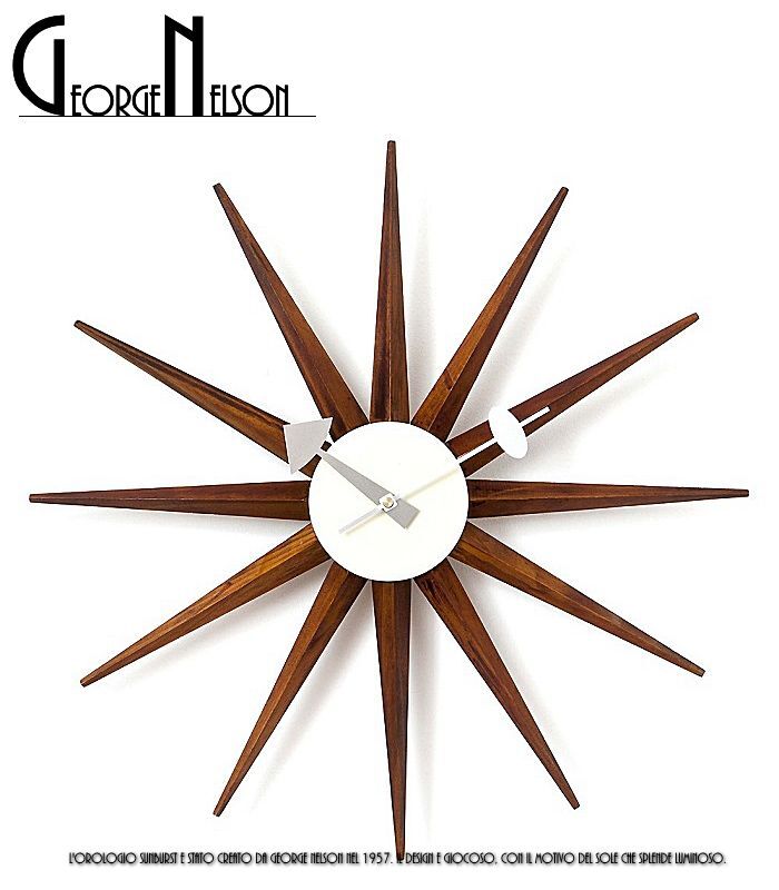 ジョージネルソン george nelson サンバーストクロック 掛け時計 ブラウン