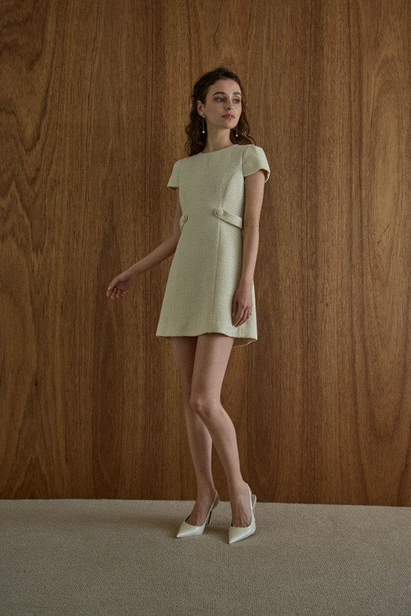 Summer tweed mini one piece -Ivory- – ERADIE