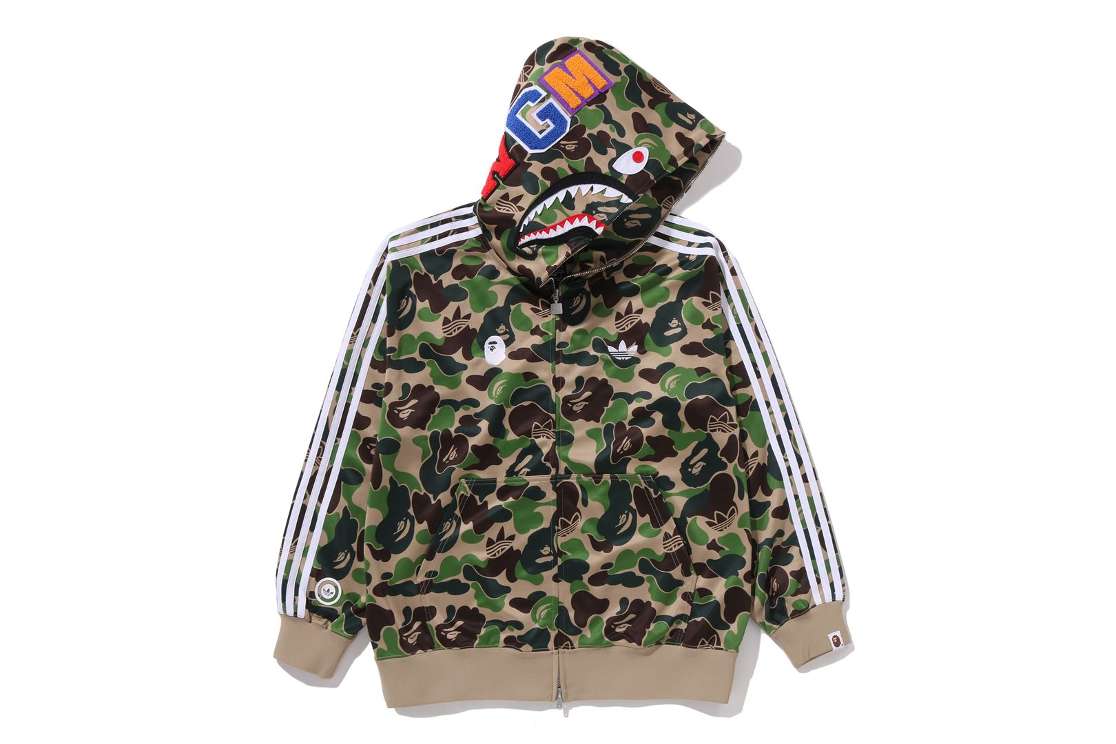 BAPE X ADIDAS RELAXED FIT TRACK CAMO SHARK FULL ZIP HOODIE – eu