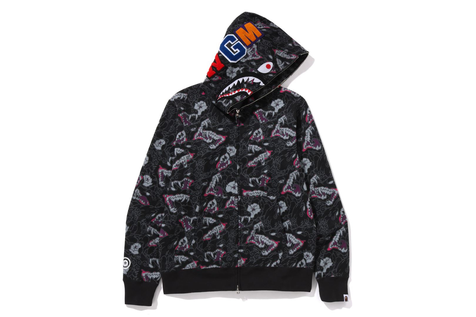 JAPANESE TATTOO CAMO SHARK FULL ZIP HOODIE MENS – eu.bape.com