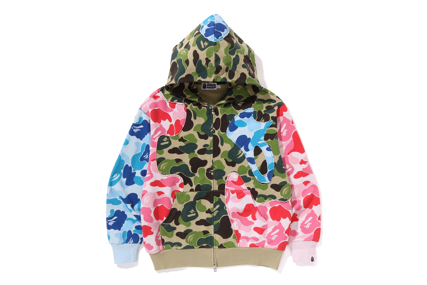 ABC CAMO PATCHWORK RELAXED FIT ZIP HOODIE MENS – eu.bape.com