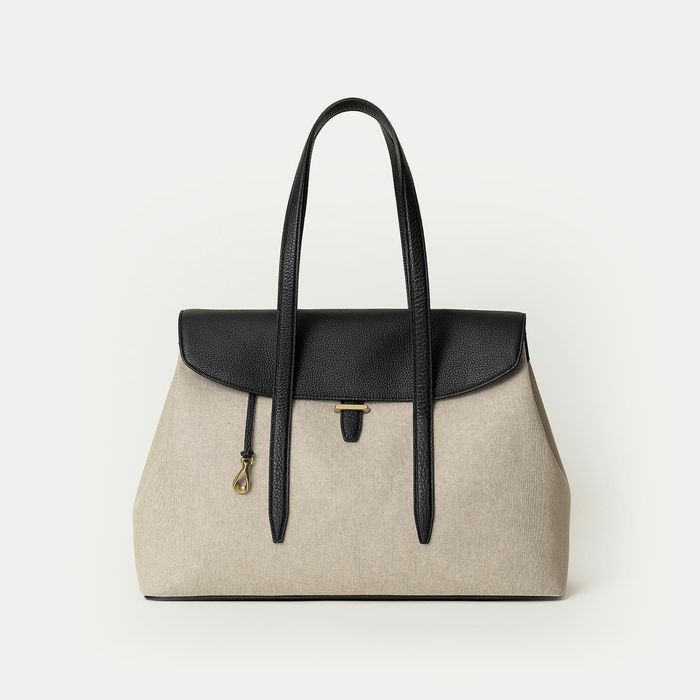 キャンバス フラップトートバッグ(L)《Embrace》 - Black - | ETiAM