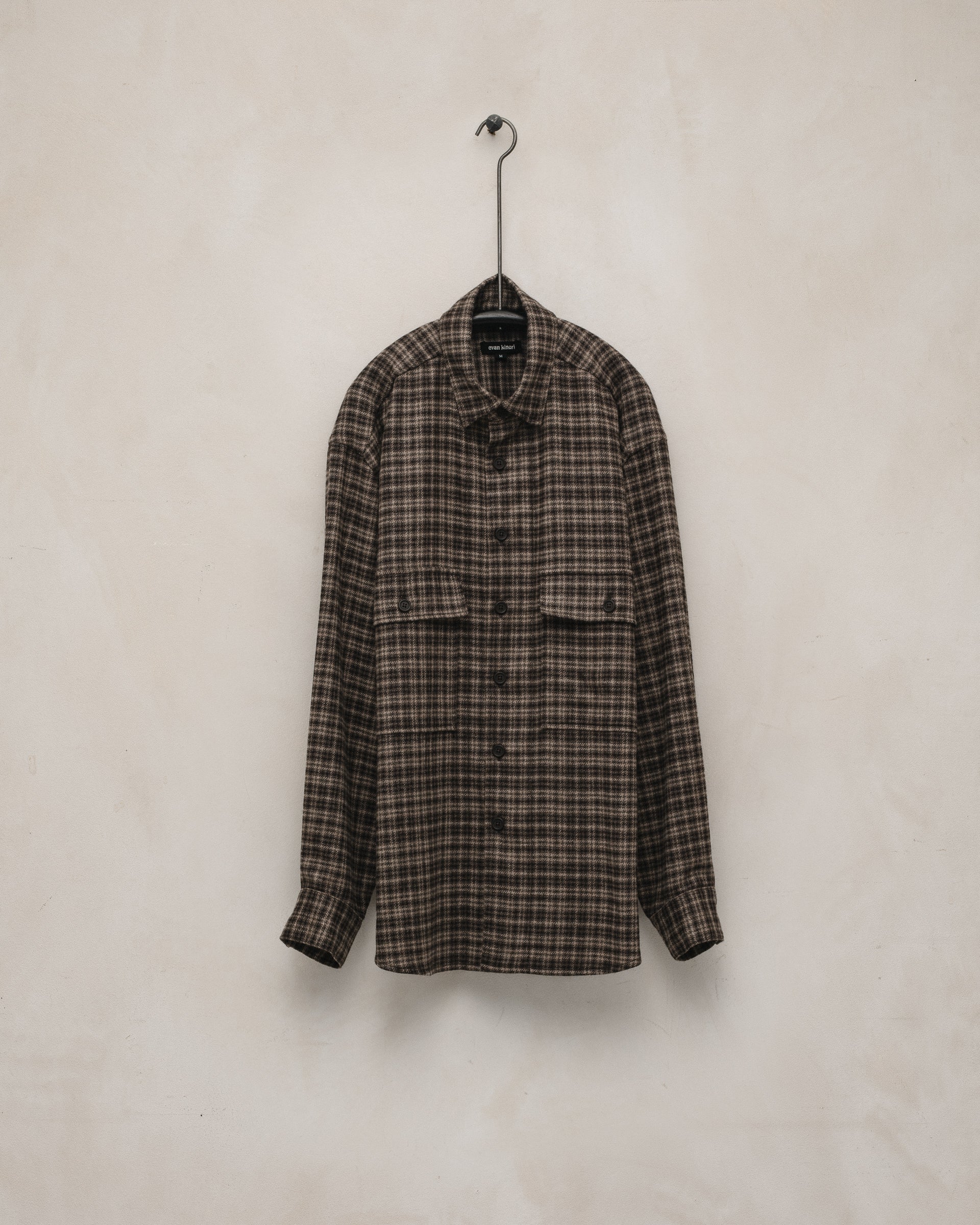 Big Shirt - Irish Wool Flannel, Brown/Beige – evan kinori
