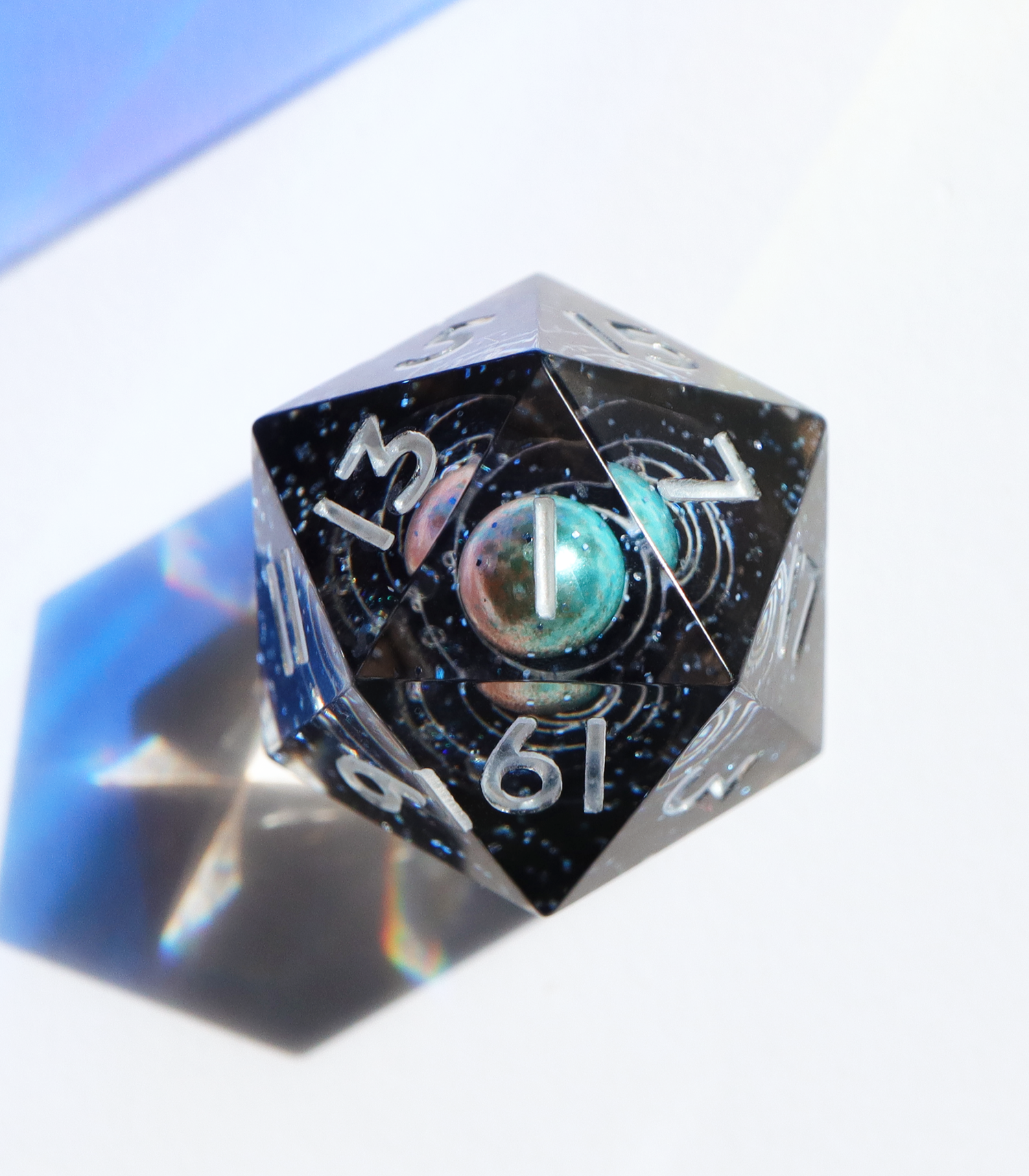 Andromeda Luxe Planet Galaxy Dice - Sharp Edge Resin Dice Set