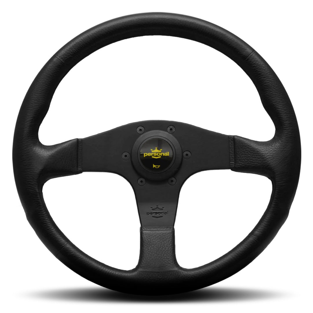 Personal Blitz Steering Wheel - Black Polyurethane Black Spokes 350mm