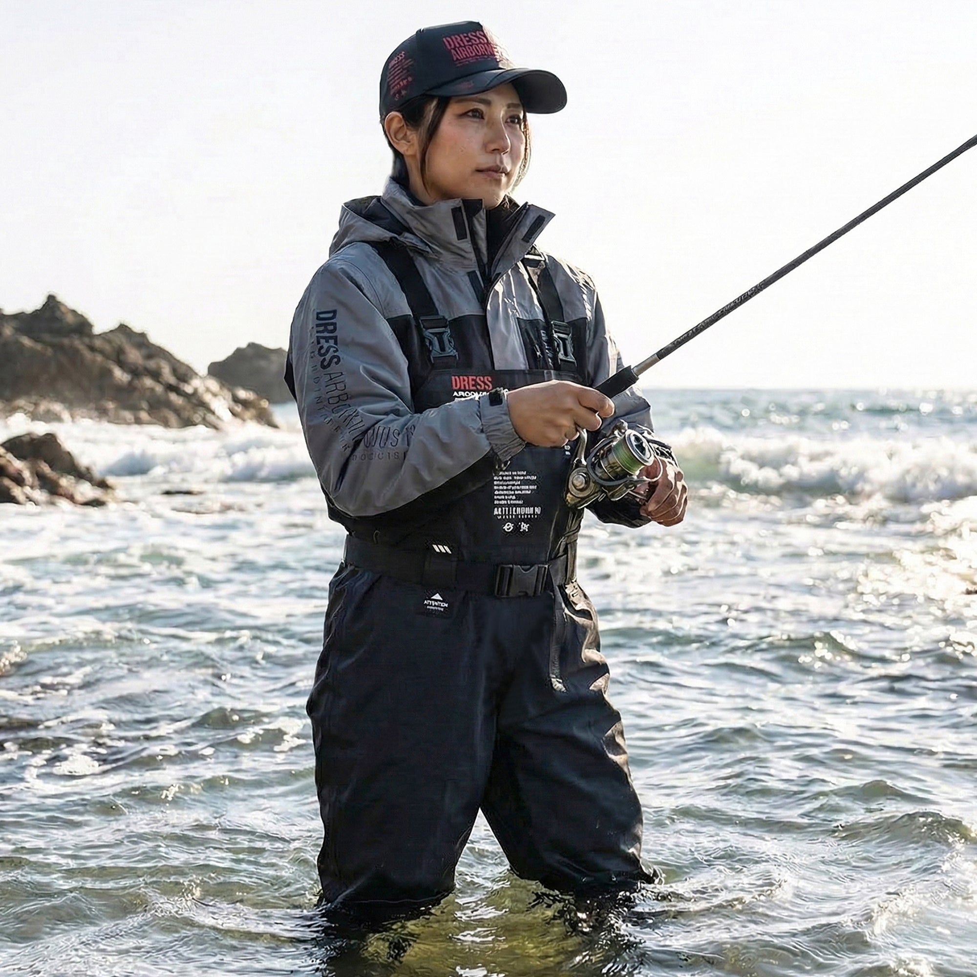 DRESS チェストハイウェーダーエアボーン 胴付長靴 [ブラック/ステルス