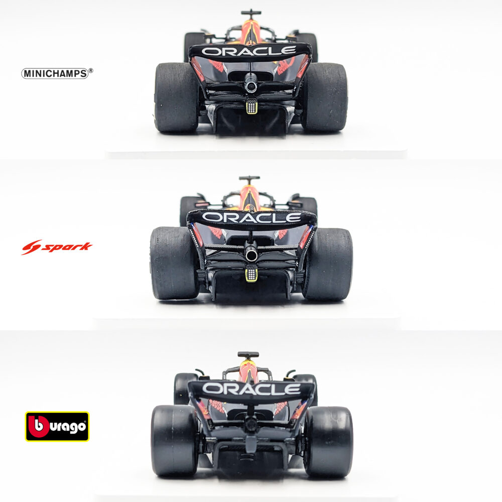 ミニカー格付けチェック レッドブルRB19 ミニチャンプスvsスパークvs