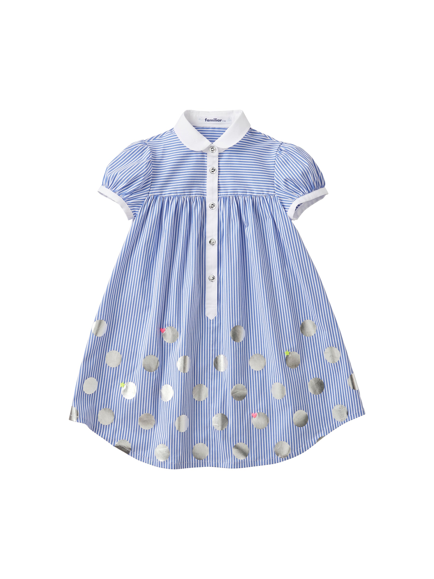 ファミリア ワンピース 襟 水玉 ストライプ ワンピース | ファミリア
