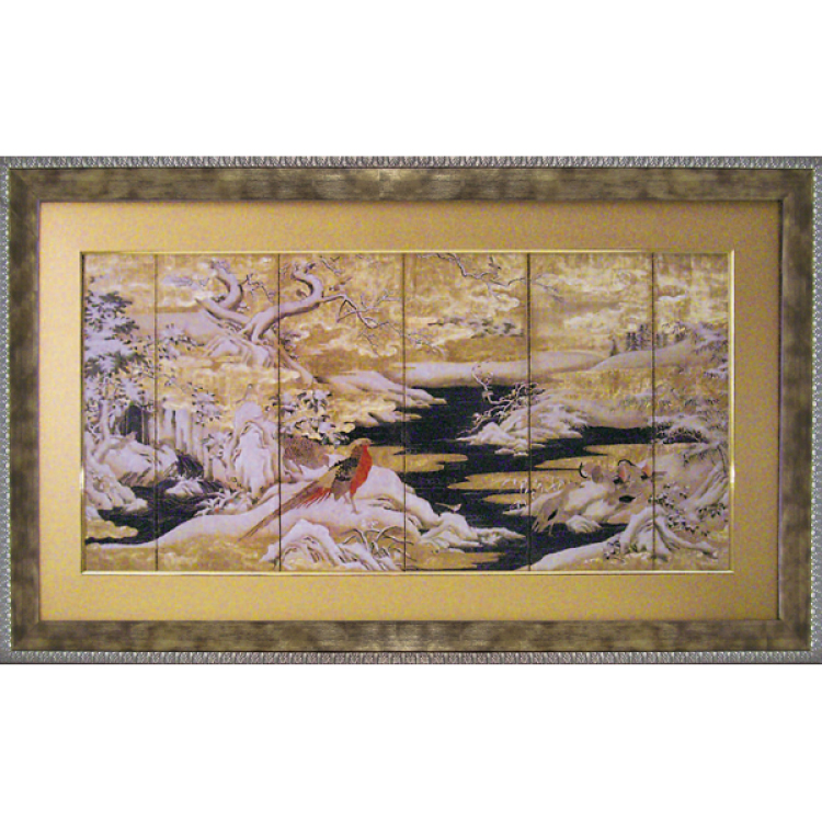 和風フレーム 「赤い鳥と山水」: ビジター表示商品｜ファンビ寺内