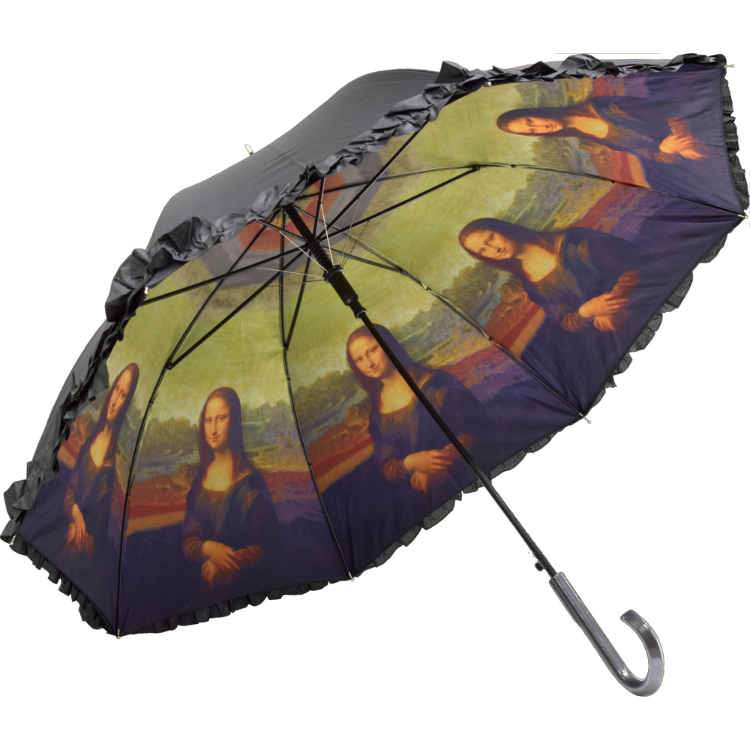 名画フリルジャンプ傘～晴雨兼用～（レオナルド ダヴィンチ「モナリザ