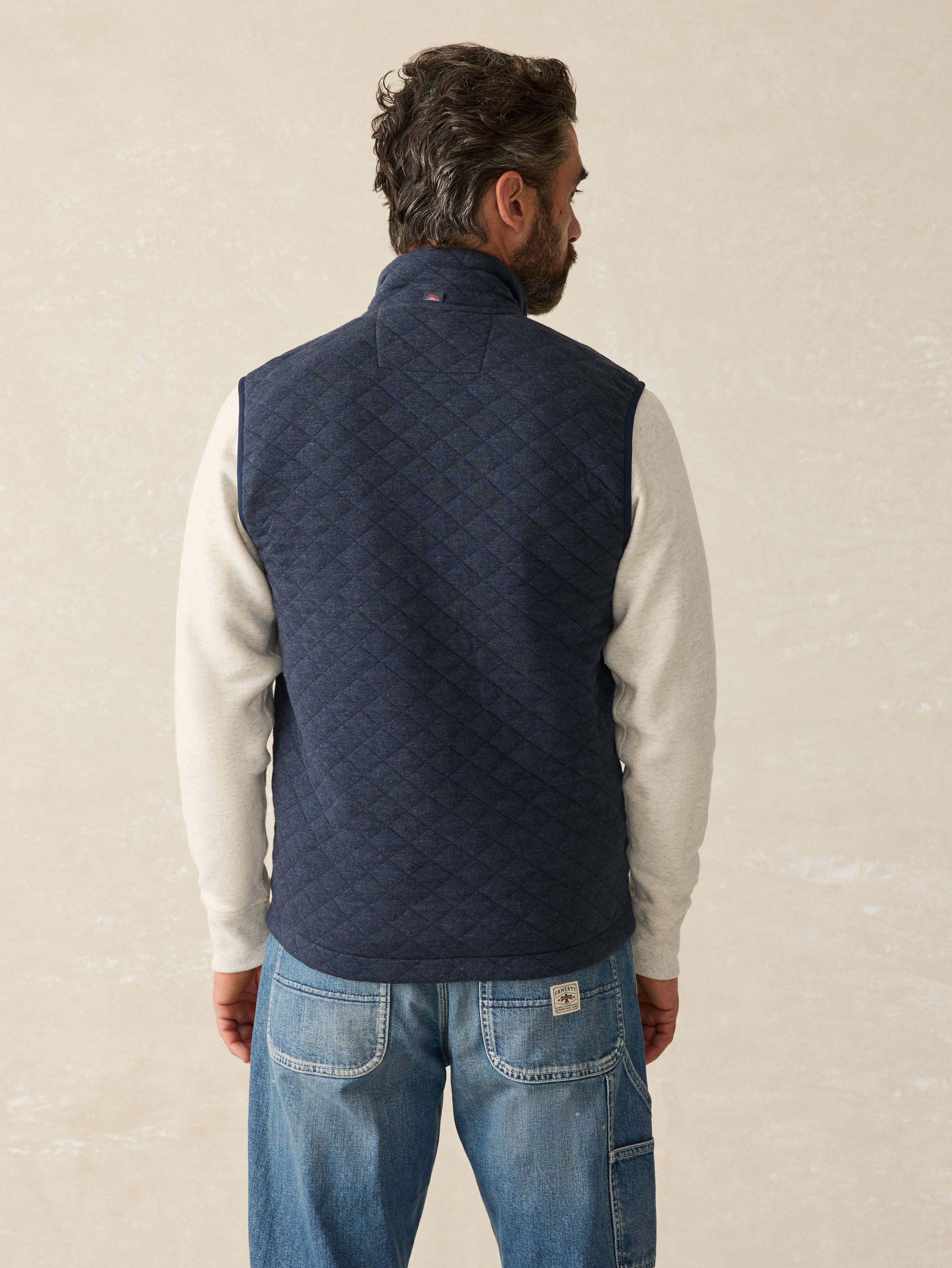 Epic Quilted Fleece Vest - Navy Melange | Faherty Brand