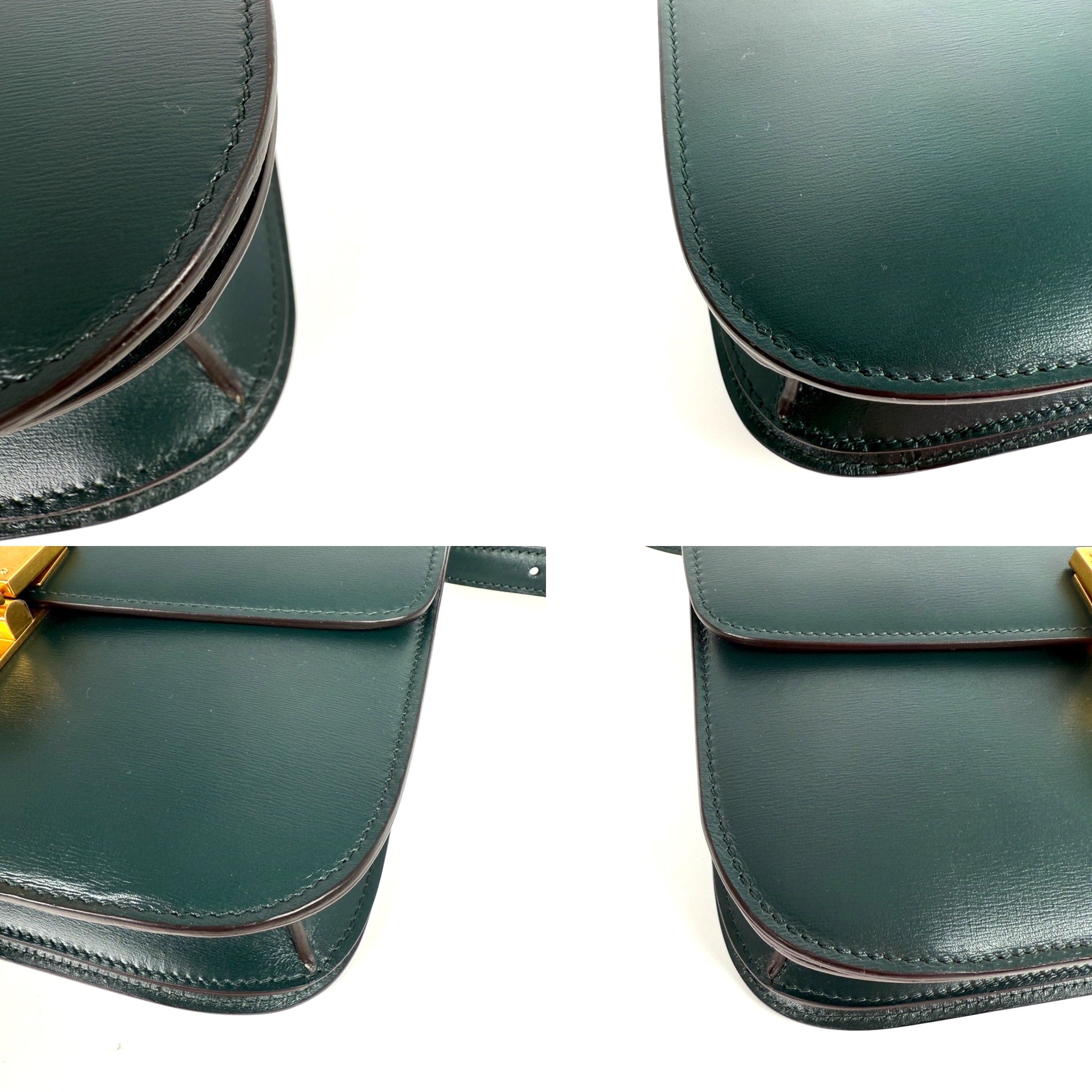 Celine Box Calfskin Amazon Green Classic Medium Crossbody Flap Bag