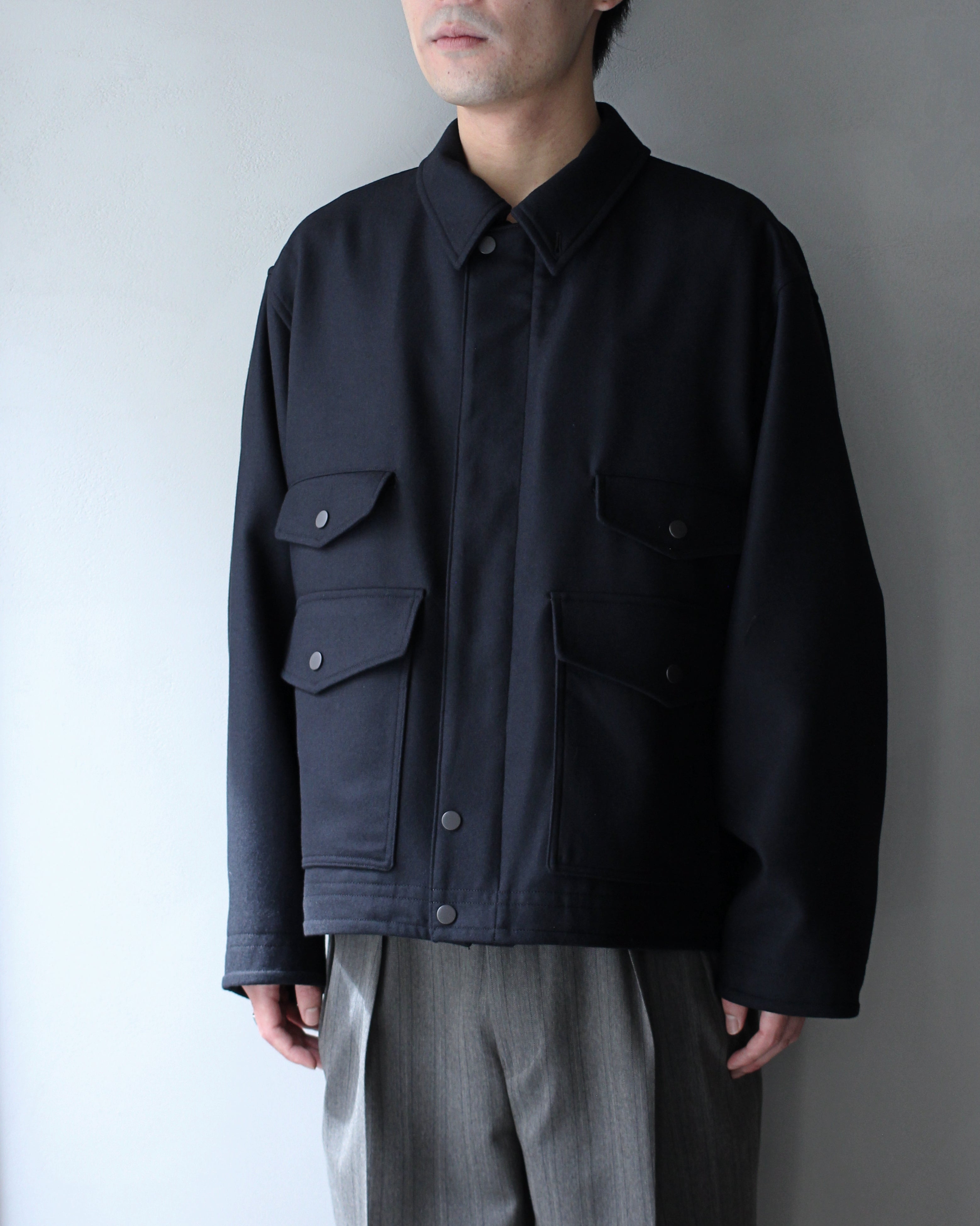 ULTERIOR/SUPER FINE LIGHT MELTON SHORT HUNTING JKT ”BLACK” – feets