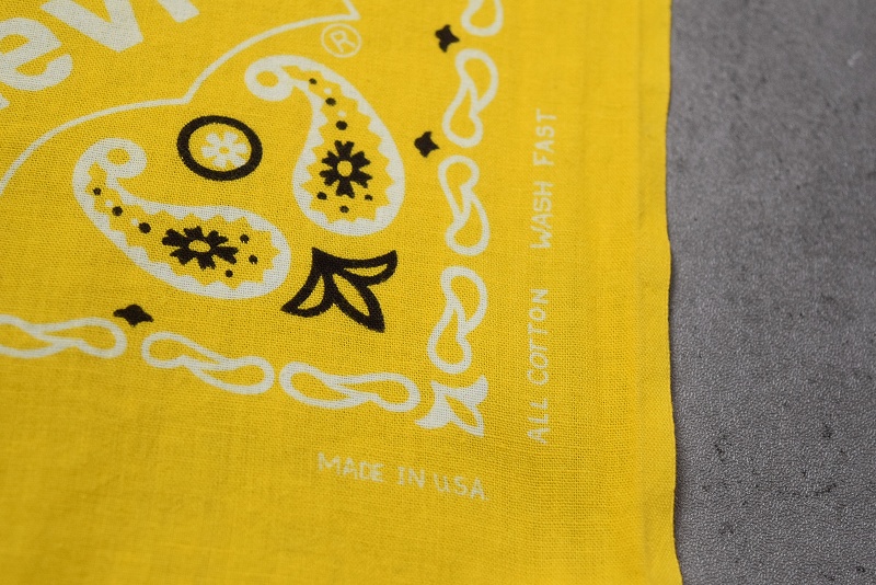 70年代 70s リーバイス 黄色 カラーバンダナ イエロー ハンカチ