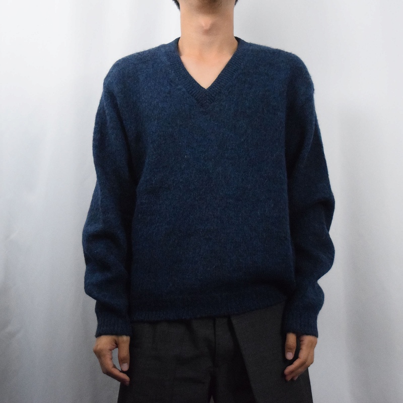 50年代 50s ペニーズ タウンクラフト 青 ブルー シャギーニット V