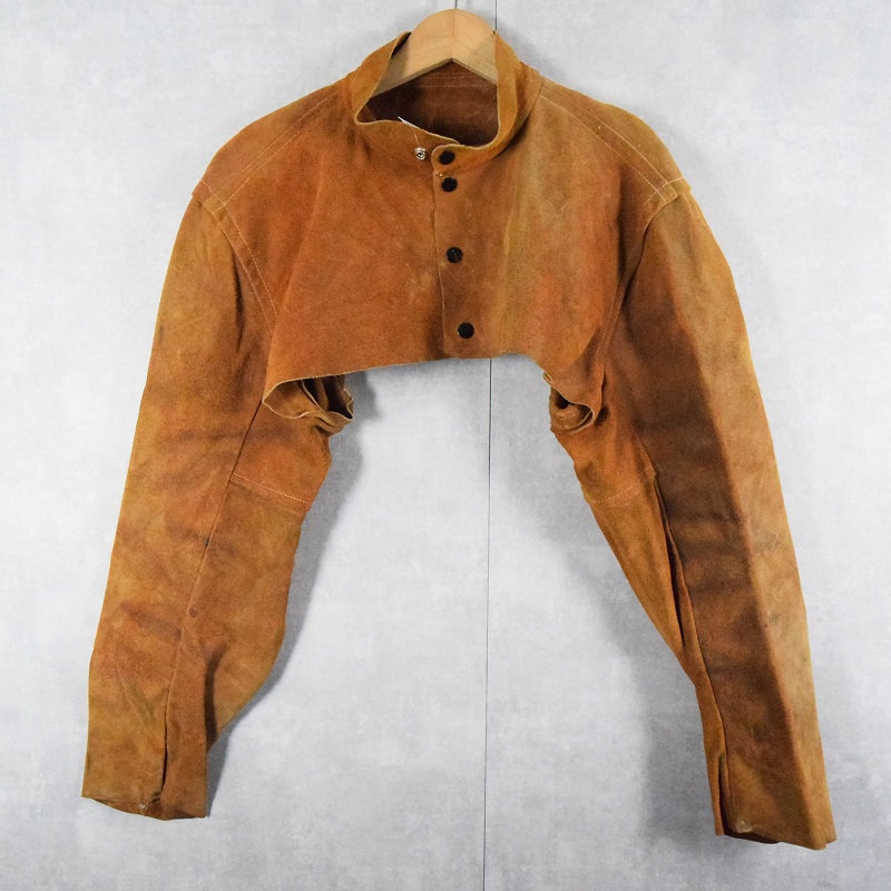 ブラウン 茶色 スエードレザー 茶色 革ジャン 溶接工 ワークジャケット