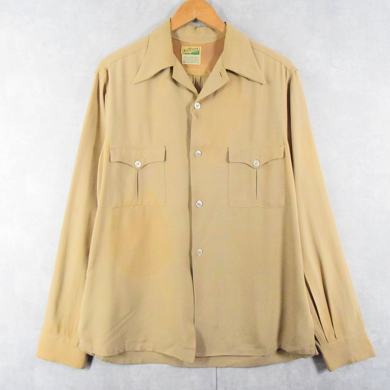 40s 50s vintage オープンカラー レーヨン シャツ 40s レーヨン