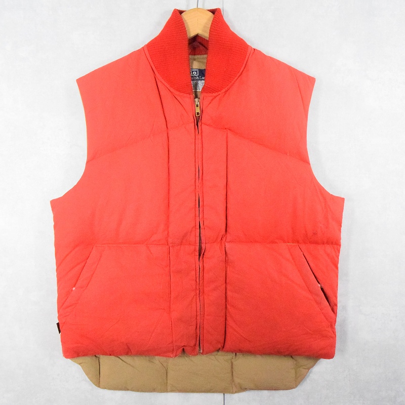 中綿ベスト ナイロンベスト 90s 90年代 ポロラルフローレン 赤 レッド