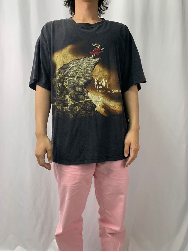 90s 90年代 コーン プリント 半袖 ブラック 黒 BLACK 音楽