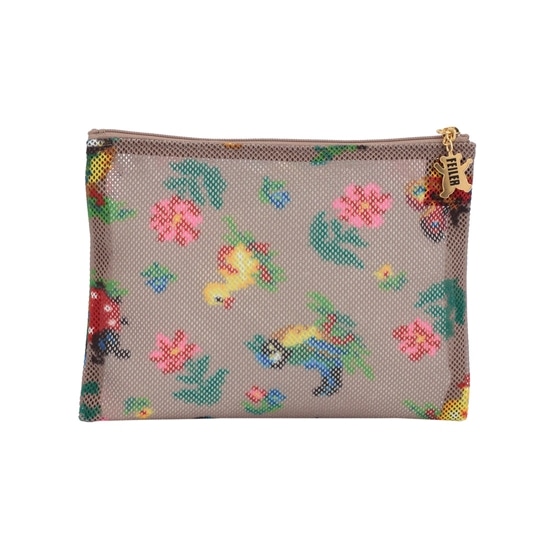 ハイジ メッシュ転写プリントポーチ HEMP-171021(ベージュ): FEILER