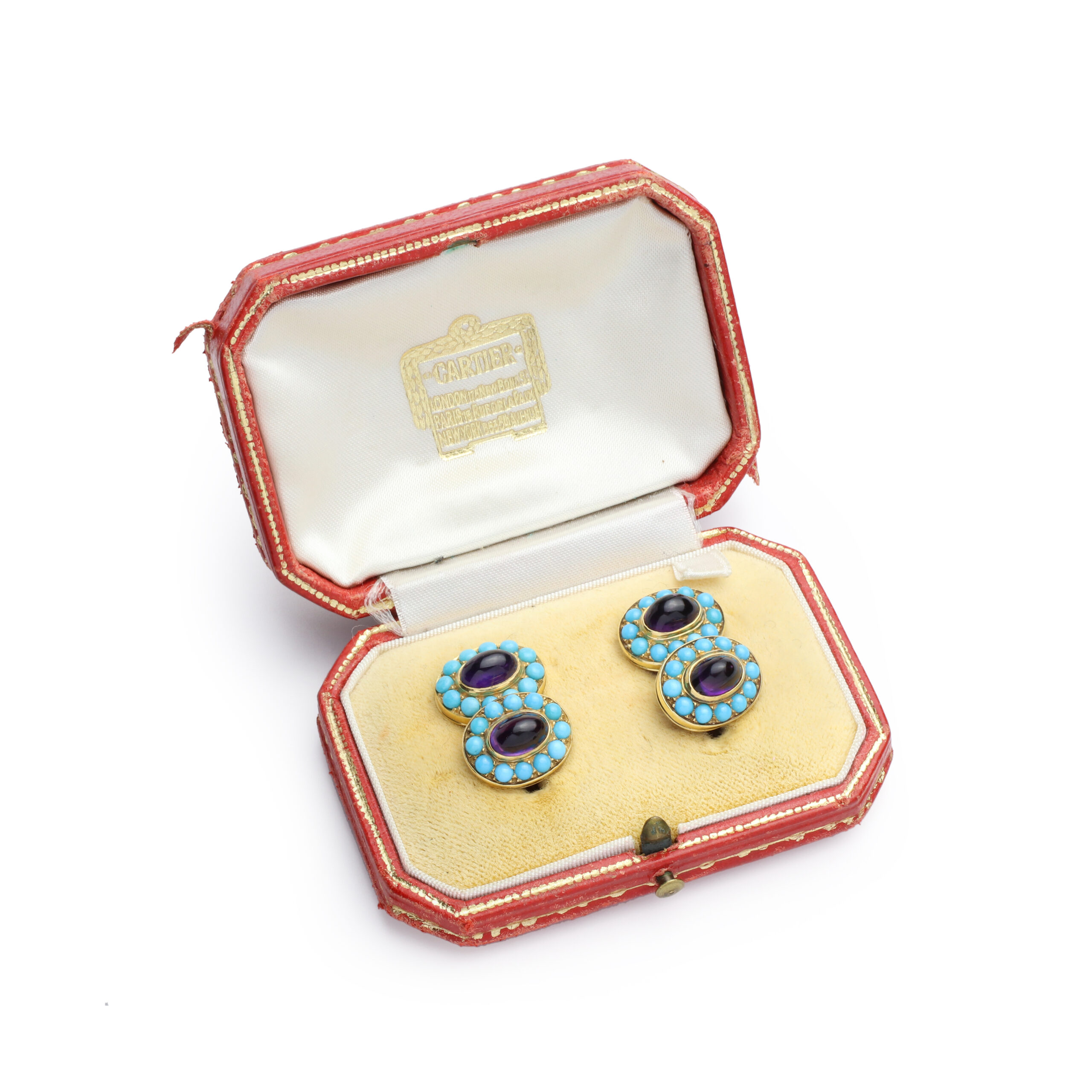 Cartier Amethyst and Turquoise Cufflinks - FD Gallery