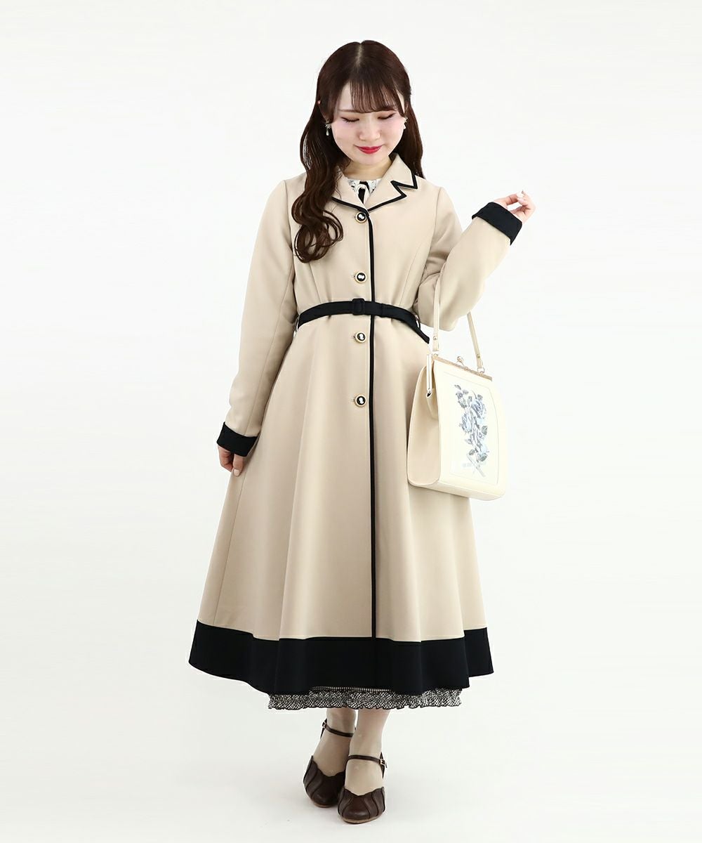 カメオ釦バイカラーコート/an another angelus [49BD03j001] | F i.n.t