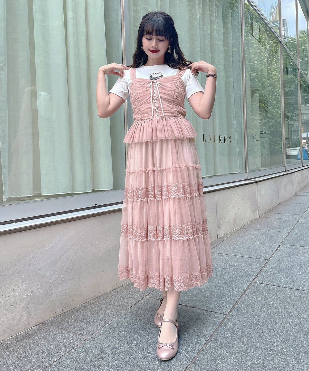 □レースアップチュールビスチェ/an another angelus [50BF03f017] | F