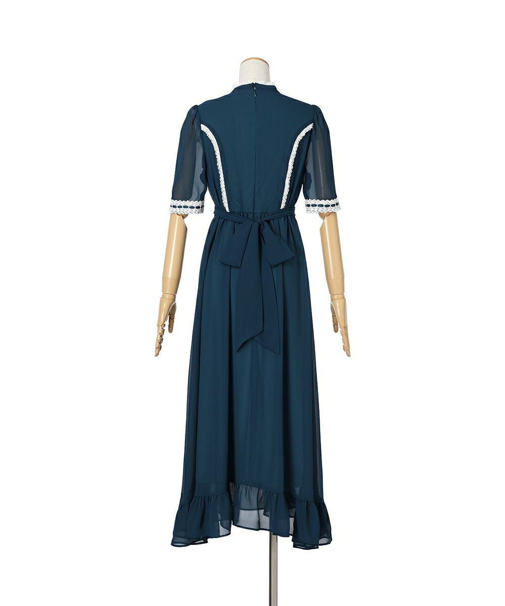 □はしごリボン使いジョーゼットロングワンピース/an3 Limited