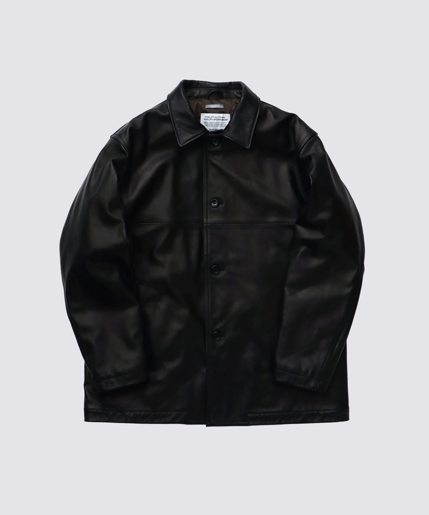 COW LEATHER CAR COAT (Black) | 牛革 | カーコートジャケット – FIDELITY
