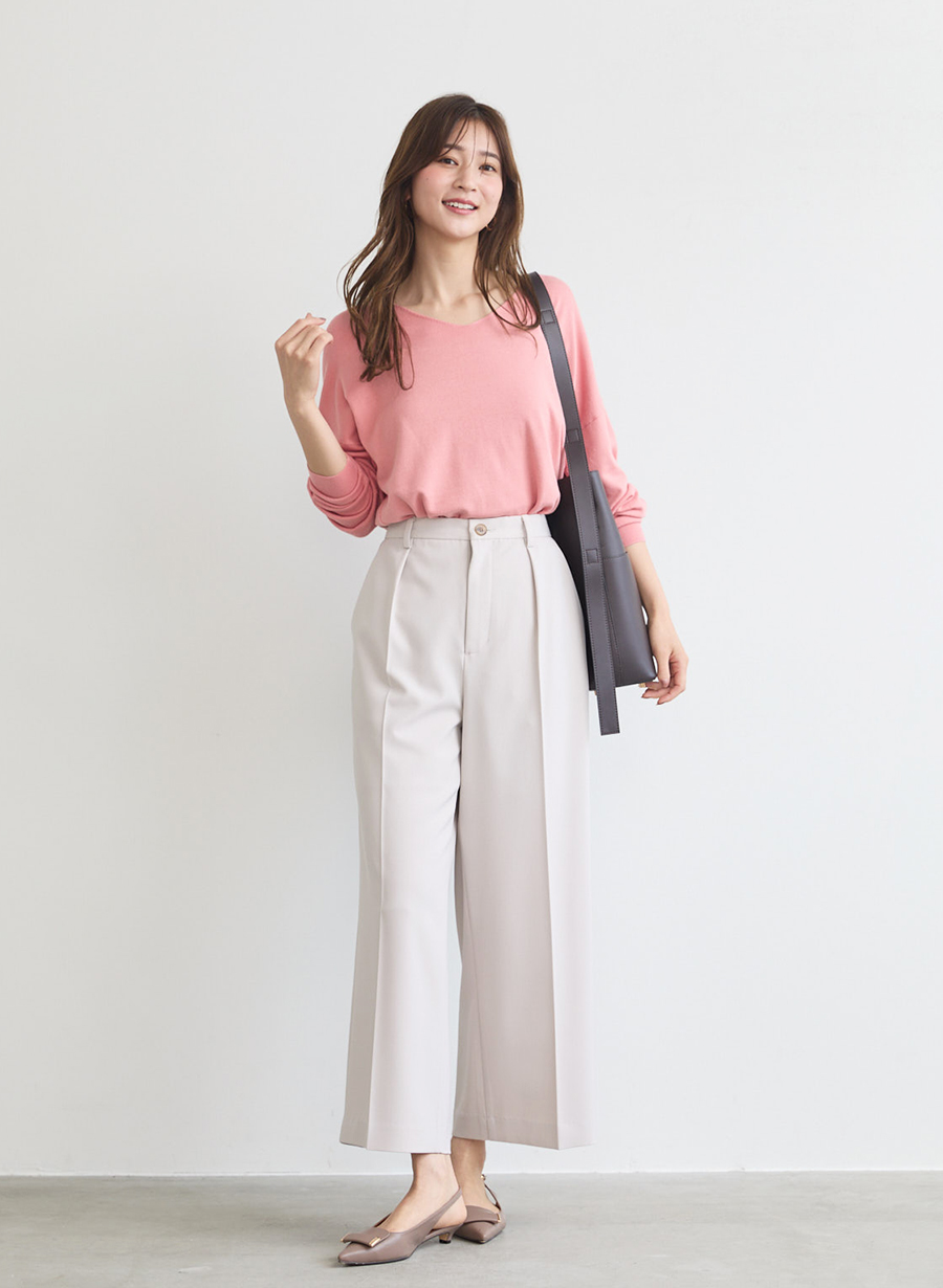 ラメ混ツイルワイドパンツ/セットアップ可｜LOUNIE（ルーニィ）公式