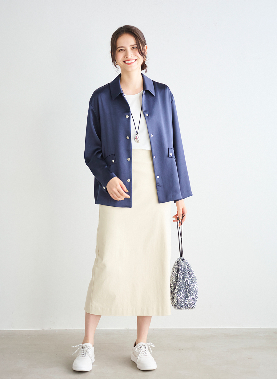 サテンシャツブルゾン｜LOUNIE（ルーニィ）公式サイト／公式オンライン