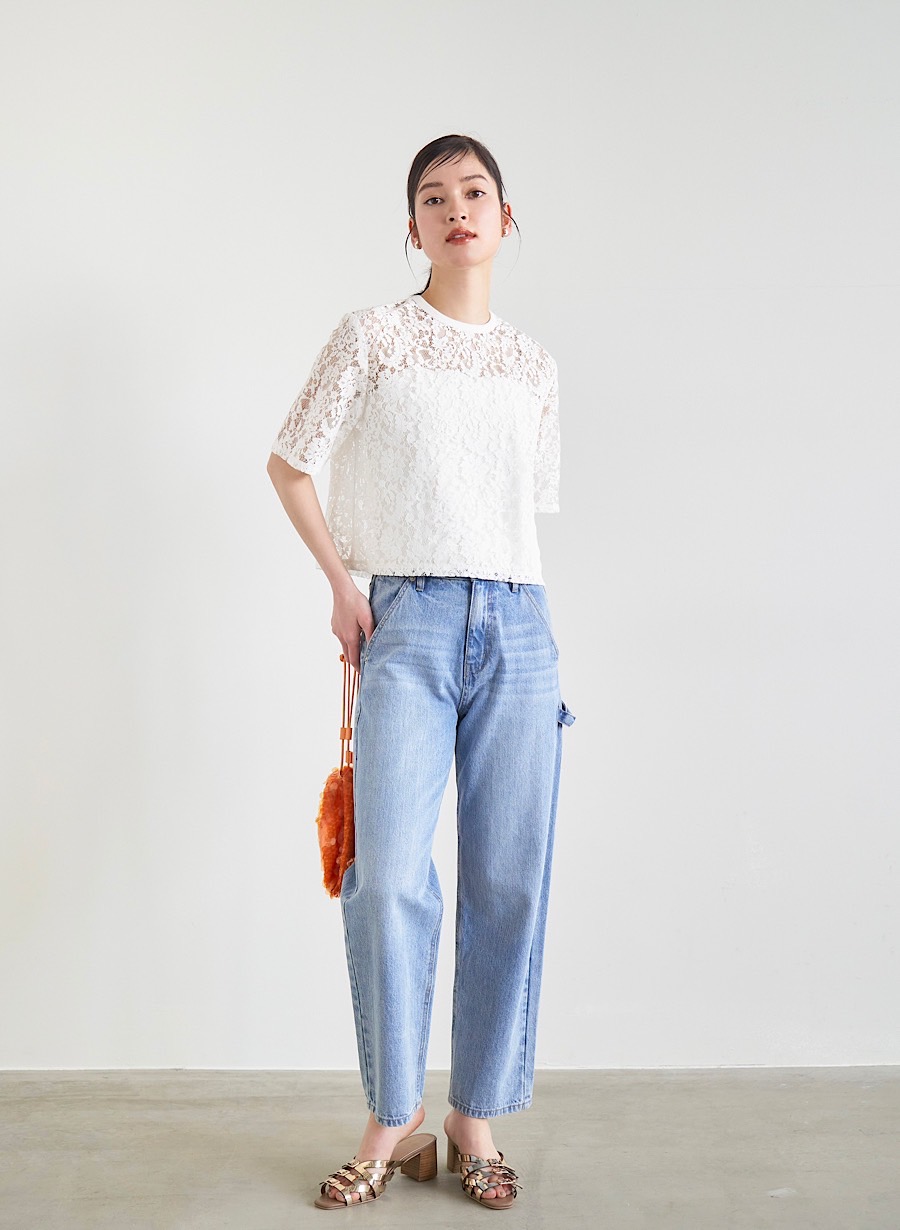 佐藤佳菜子さんコラボ】クロップドレースブラウス｜LOUNIE（ルーニィ