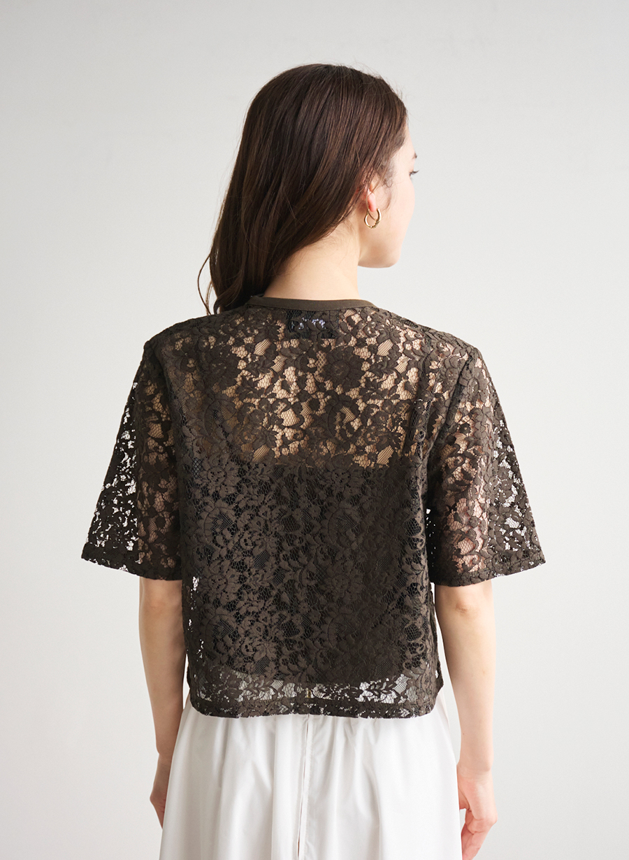 EC限定色/佐藤佳菜子さんコラボ】クロップドレースブラウス｜LOUNIE