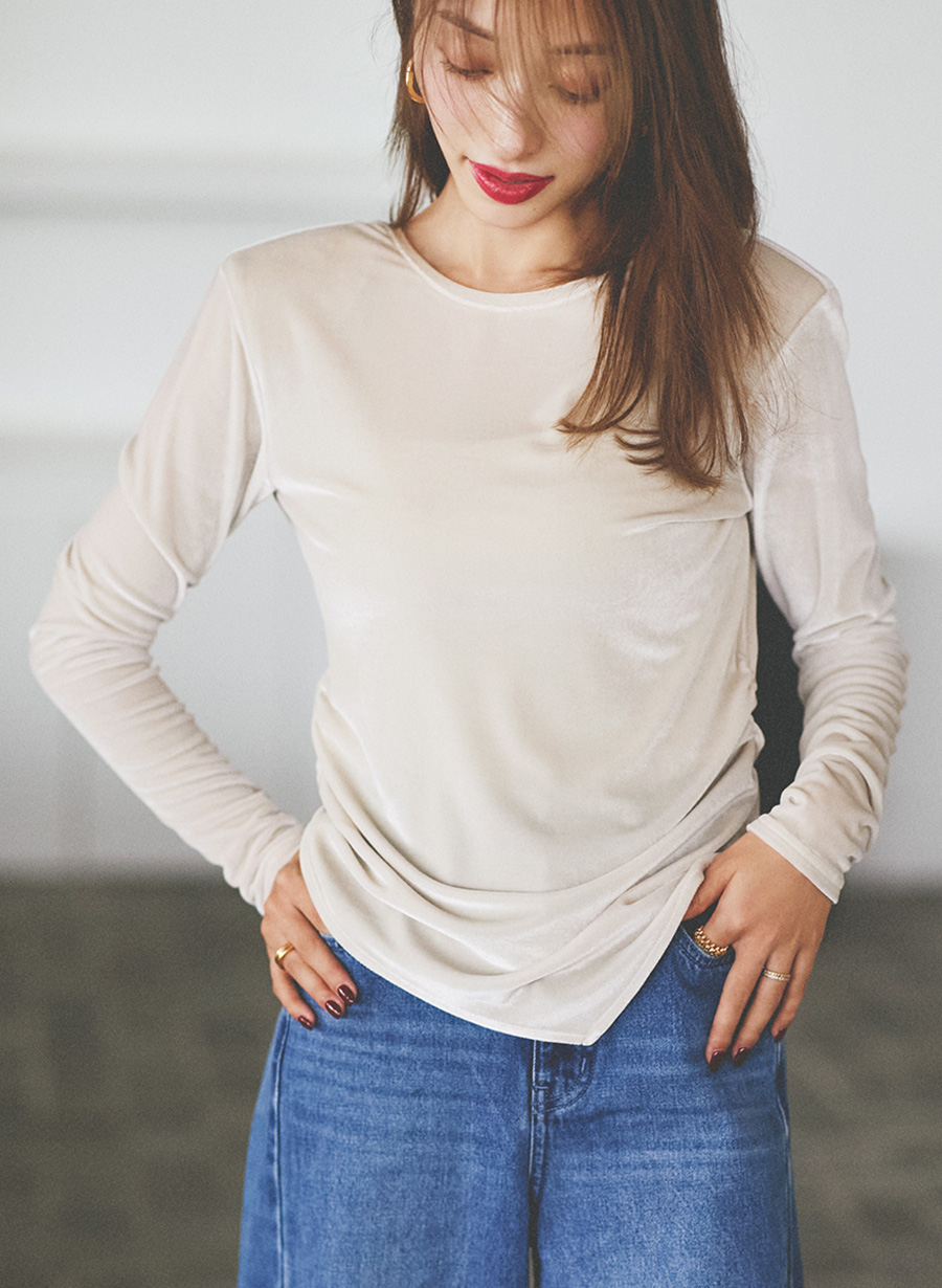 追加/吉田理紗さんコラボ】ベロアカットソープルオーバー｜LOUNIE