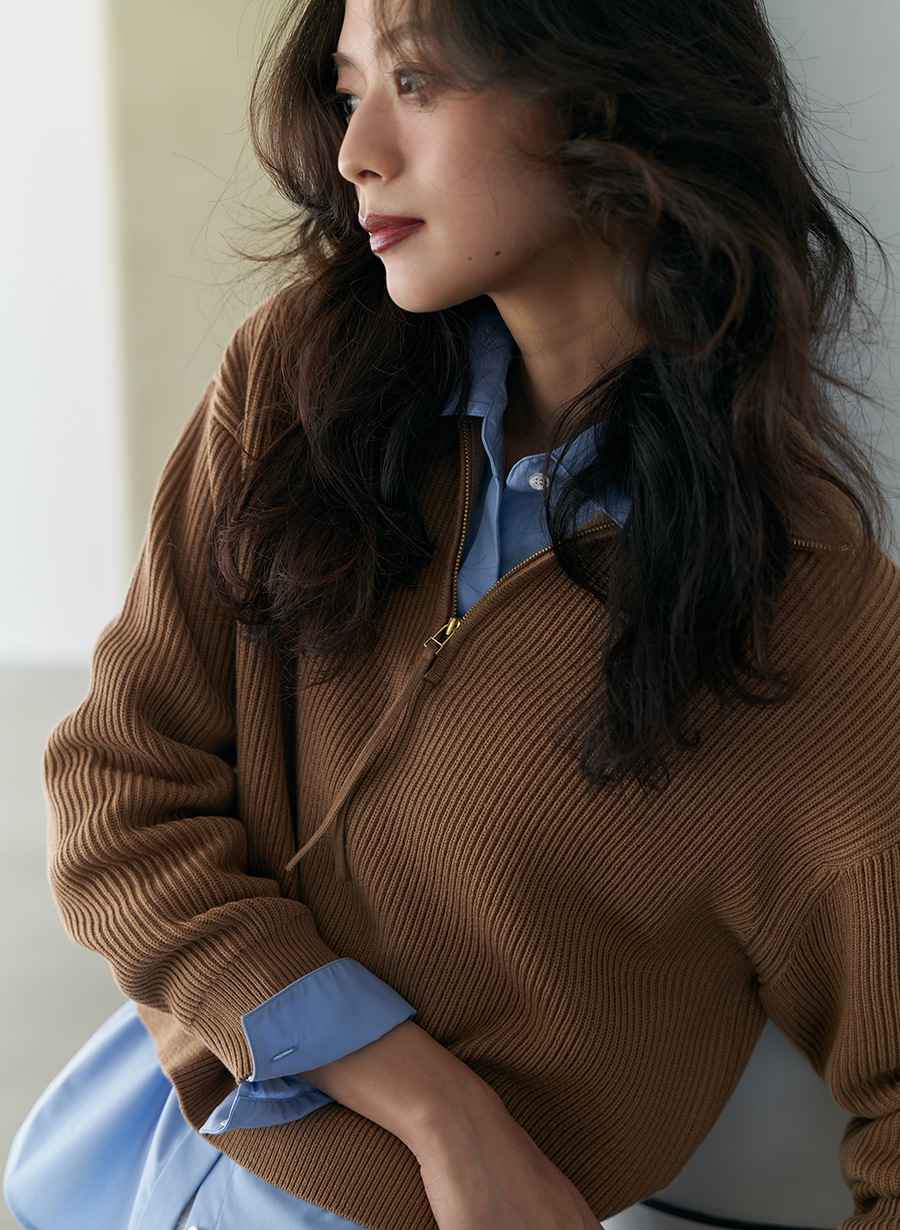 EC限定色】ハーフジップニットプルオーバー｜LOUNIE（ルーニィ）公式